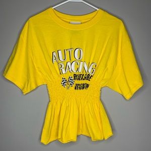 Yellow auto racing top